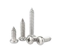MOOPW Tête ronde Vis à bois - Acier inoxydable 304 Vis autotaraudeuses Tête Pan Cruciformes Queue Pointue Vis M2.3 x 7mm 100 Pcs