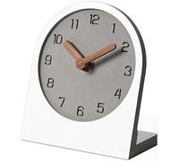 mooqs Petite Horloge décorative en Bois silencieuse sans tic-tac à Piles, Mini étagère Moderne analogique, Bureau, Table de cheminée (Blanc)