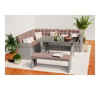 Moorea Salon De Jardin Résine Gris & Café 8 Places Gris