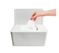 Moorfowl Distributeur de lingettes pour bébé pour salle de bain, design amélioré (21 x 12 x 10 cm), boîte à lingettes minimaliste avec couvercle pour la maison, le bureau, la voiture