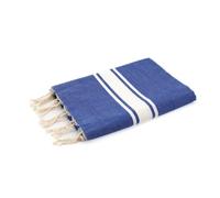 MOORISH IDOL Malibu XL - Fouta Traditionelle Unie Malibu XL - Rayure Classique - 100X200 cm - Bleu Grec