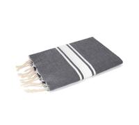 MOORISH IDOL Malibu XL - Fouta Traditionelle Unie Malibu XL - Rayure Classique - 100X200 cm - Gris Moyen