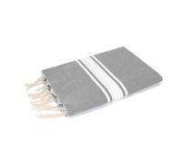 MOORISH IDOL Malibu XL - Fouta Traditionelle Unie Malibu XL - Rayure Classique - 100X200 cm - Gris Perle