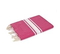 MOORISH IDOL Malibu XL - Fouta Traditionelle Unie Malibu XL - Rayure Classique - 100X200 cm - Rose Fuschia