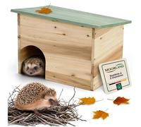 Moorland Abris pour Hérissons en Bois FSC 35×27 cm - Cabane pour Herisson Extérieur avec Toit Amovible & Entrée Labyrinthe - Maison Herisson Extérieur Résistant & Isolé - Modèle IH4