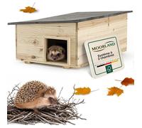 Moorland Abris pour Hérissons en Bois FSC 54×38 cm - Cabane pour Herisson Extérieur avec Toit Amovible Anthracite & Entrée Labyrinthe - Maison Herisson Extérieur Spacieux & Résistant - Modèle IH5