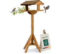 Moorland Nichoir Mangeoire Oiseaux Exterieur sur Pied 114 cm avec Toit - Résistant aux Intempéries Toute l'Année - VH4