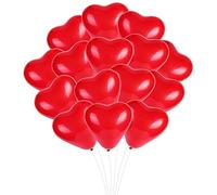 Moorle Lot de 100 ballons rouges en forme de cœur de 30,5 cm - Pour décoration de mariage, anniversaire, demande en mariage, fête, décoration JGA