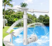 Mooroer Fontaine de Piscine 3-en-1, Cascade de Piscine Réglable à 360°, Design Élégant pour Jardin, s'adapte aux Jets de 1,5", Créer Une Ambiance de Vacances (Pompe Requise, Min 0,2 CV)