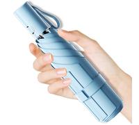 Moorrlii Mini parapluie de voyage pliable et coupe-vent automatique - Protection UV, ouverture/fermeture instantanée pour la pluie/le soleil, petit design compact et léger, tient dans un sac