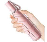 Moorrlii Mini parapluie de voyage pliable et coupe-vent automatique - Protection UV, ouverture/fermeture instantanée pour la pluie/le soleil, petit design compact et léger, tient dans un sac