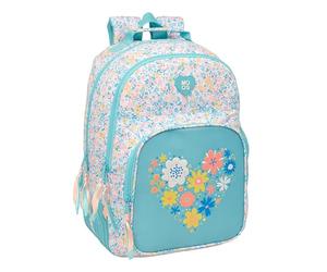 MOOS FIORI - Sac à dos double adaptable chariot, tissu recyclable, idéal pour les enfants de différents âges, confortable et polyvalent, qualité et résistance, 32 x 15 x 42 cm