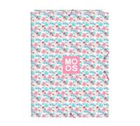 MOOS FLORES - Chemise Folio avec 3 rabats, idéal pour enfants de différents âges, confortable et polyvalent, qualité et résistance, 26 x 36,5 cm, couleur multicolore, multicolore, Estándar,