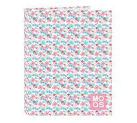 Moos Flores Classeur avec feuilles 4 anneaux, idéal pour enfants de différents âges, confortable et polyvalent, qualité et résistance, 26,5 x 33 cm, multicolore