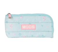 MOOS - Trousse plate de grande capacité, étui pour enfants, idéal pour les enfants d'âge scolaire, confortable et polyvalent, qualité et résistance, 23 x 11 cm, bleu turquoise, Bleu turquoise,