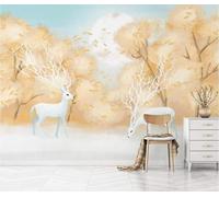 Moose Abstract Stereo Gold Forest Papier Peint 3d Moderne Soie Texturée Haut De Gamme IdéAl Pour Le Salon Et La Chambre à Coucher-200cm×140cm