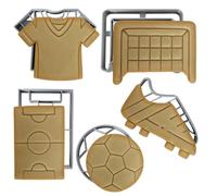 Moose Goods Lot de 5 emporte-pièces en forme de ballon de football - Emporte-pièces en jersey de sport pour fournitures de pâtisserie - Kit d'emporte-pièces pour fête sur le thème du sport