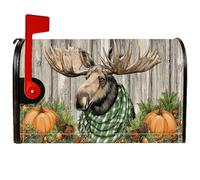 Moose - Housses magnétiques de boîte aux lettres rustique, citrouille, pommes de pin, orange automne, 45,7 x 53,3 cm