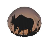 Moose Mountain Bonnet de douche pour femme, élastique et réutilisable, double couche imperméable, bonnet de douche pour le bain
