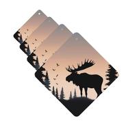 Moose Mountain Lot de 4 désodorisants de voiture en pin sauvage - Cartes parfumées à suspendre - Pour armoire, salle de bain, voiture, miroir intérieur