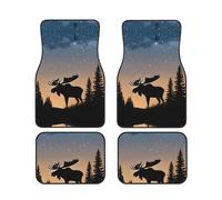 Moose Mountain Lot de 4 tapis de sol de voiture Motif pin sauvage Pour la plupart des voitures, camions, camionnettes, crossovers