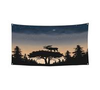 Moose Mountain Pine Tree Wilderness - Bannière imprimée personnalisable pour événements - Décoration extérieure/intérieure avec œillets métalliques pour festivals et fêtes