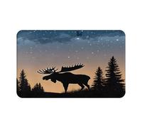 (Moose Mountain Pine Tree Wilderness) Tapis de porte imprimé pour salle de bain, chambre à coucher et bureau 50,8 x 80 cm, tapis de bain de sol, tapis d'intérieur moderne et antidérapant