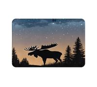 (Moose Mountain Pine Tree Wilderness) - Tapis de porte imprimé pour salle de bain, chambre à coucher et bureau - Tapis de bain de sol doux antidérapant moderne d'intérieur 40,6 x 61 cm