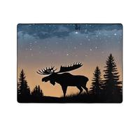 (Moose Mountain Pine Tree Wilderness) - Tapis imprimé pour salon, chambre à coucher et bureau - Tapis de sol doux antidérapant moderne d'intérieur - 160 x 122 cm