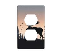 Moose Mountain - Plaques murales en pin sauvage - 1 interrupteur duplex - Plaques murales électriques - Couvertures de prises décoratives pour décoration d'intérieur