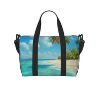 Moose Mountain - Sac de voyage léger et résistant à l'eau pour homme, femme et adolescent - Motif sapin sauvage, Île avec plage de sable et palmier, Taille unique, Sac de voyage