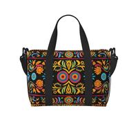 Moose Mountain - Sac de voyage léger et résistant à l'eau pour homme, femme et adolescent - Motif sapin sauvage, Art folk mexicain bohème, Taille unique, Sac de voyage