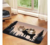 Moose Mountain Tapis d'alimentation absorbant en cuir synthétique pour chien et chat avec envers en caoutchouc antidérapant et dos en caoutchouc facile à nettoyer 30 x 45 cm