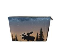 Moose Mountain Trousse de maquillage avec imprimé arbre sauvage pour sac à main, organiseur de maquillage pour sac à main, trousse de beauté étanche pour femmes et filles, doré, Taille unique, Trousse