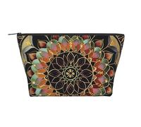 Moose Mountain Trousse de maquillage trapèze avec imprimé sapin sauvage Rangement élégant pour beauté et cadeaux pour femmes et filles, Mandala., Taille unique, Trousse de maquillage