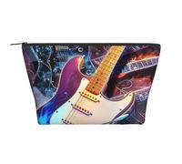 Moose Mountain Trousse de maquillage trapèze avec imprimé sapin sauvage Rangement élégant pour beauté et cadeaux pour femmes et filles, Magic Electric Guitar Music, Taille unique, Trousse de