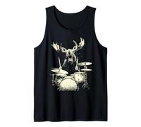 Moose Playing Drums Funny Music Animal Drummer Graphic Débardeur