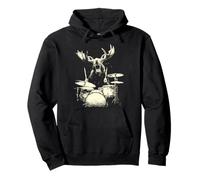 Moose Playing Drums Funny Music Animal Drummer Graphic Sweat à Capuche