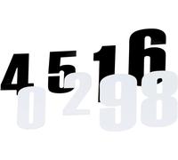 Moose Racing Race Number 6, autocollant 11 cm Blanc Blanc