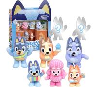 Bluey Lot Fuzzies Deluxe – 6 mini figurines floquées, 2 surprises (pack aveugle), cartes + guide
