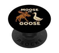 Moose vs Goose Animal Funny Animal Moose Goose Battle Retro PopSockets PopGrip Adhésif