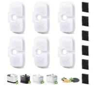 Mooshy 12 Pcs Filtre de Fontaine pour Chat pour Petlibro 2,5 litres Fontaine PLWF005 / PLWF115 / PLWF105, 6 filtres et 6 éponges