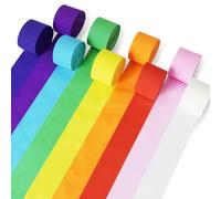 Mooshy Lot de 9 rouleaux de papier crépon multicolore, 4,5 cm x 25 m, 9 couleurs, ruban crépon arc-en-ciel, pour mariage, anniversaire, fête, décoration