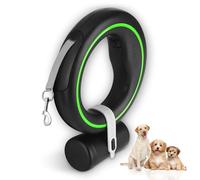 Moostar UFO Laisse rétractable 360° sans enchevêtrement facile à manipuler avec verrou de pause et support pour sac à déjections canines - Ruban en nylon résistant - Mains libres - Pour chiens de moyenne taille