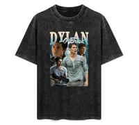 Mootaa Men's Man Male Washed Vintage T Shirt Dylan Obrien Dylan O Brien Unisex Antique Wash T-Shirts Black M