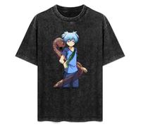 Mootaa Men's Women's Washed Vintage T Shirt Assassination Classroom Nagisa Shiota Unisex Antique Wash T-Shirts Black S