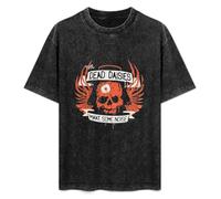 Mootaa Men's Women's Washed Vintage T Shirt Dead Daisies The Dead Unisex Antique Wash T-Shirts Black S