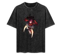 Mootaa Men's Women's Washed Vintage T Shirt Fight Game Dead Cells Unisex Antique Wash T-Shirts Black L