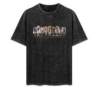 Mootaa Men's Women's Washed Vintage T Shirt Heroes of Olympus Percy Jackson Unisex Antique Wash T-Shirts Black M