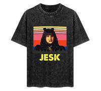 Mootaa Men's Women's Washed Vintage T Shirt Jesk What We Do in The Shadows Vintage Unisex Antique Wash T-Shirts Black 3XL